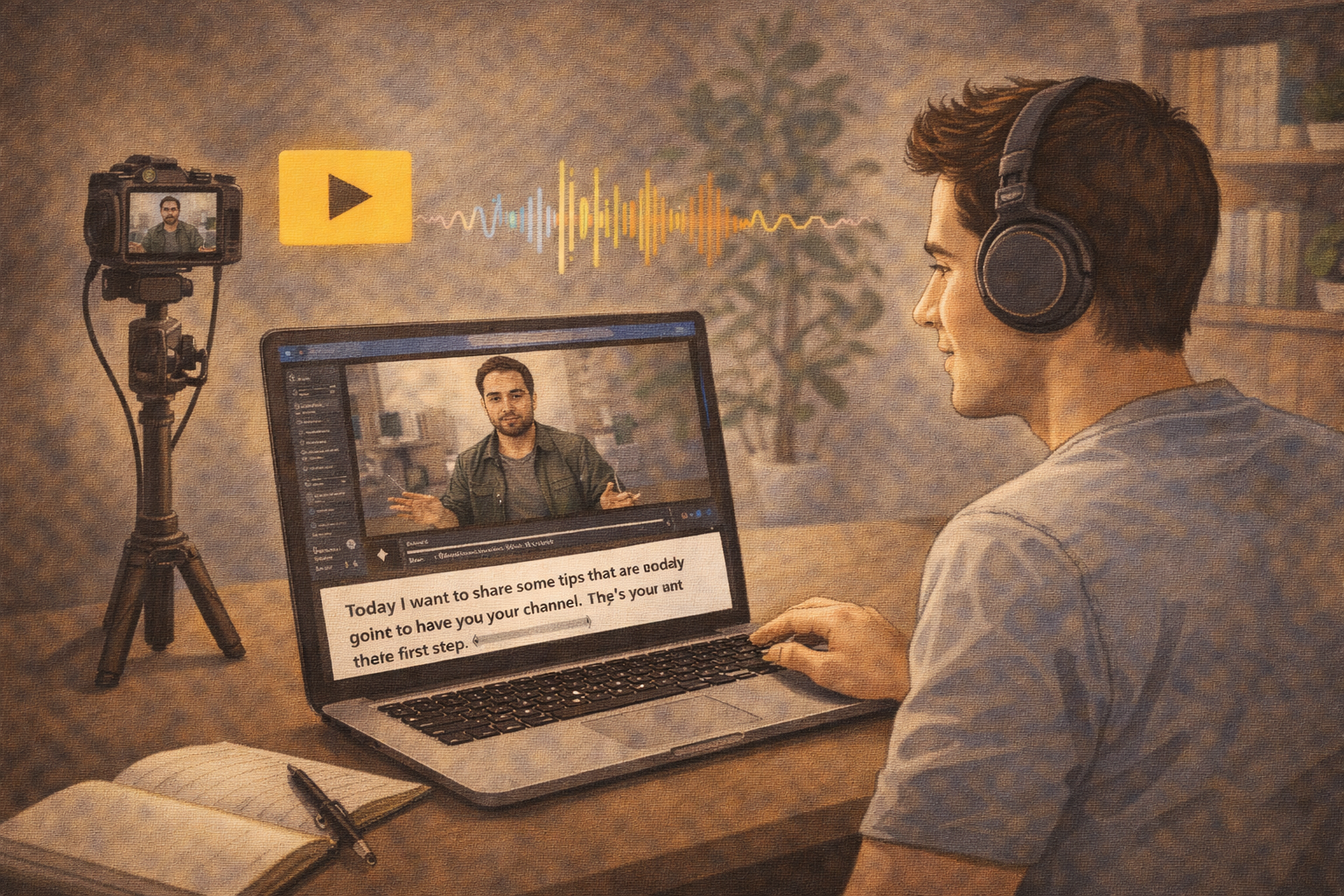 Video to text tool workflow for content creators with timestamps and captions