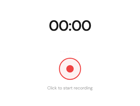 In-browser recording tab with timer and record control